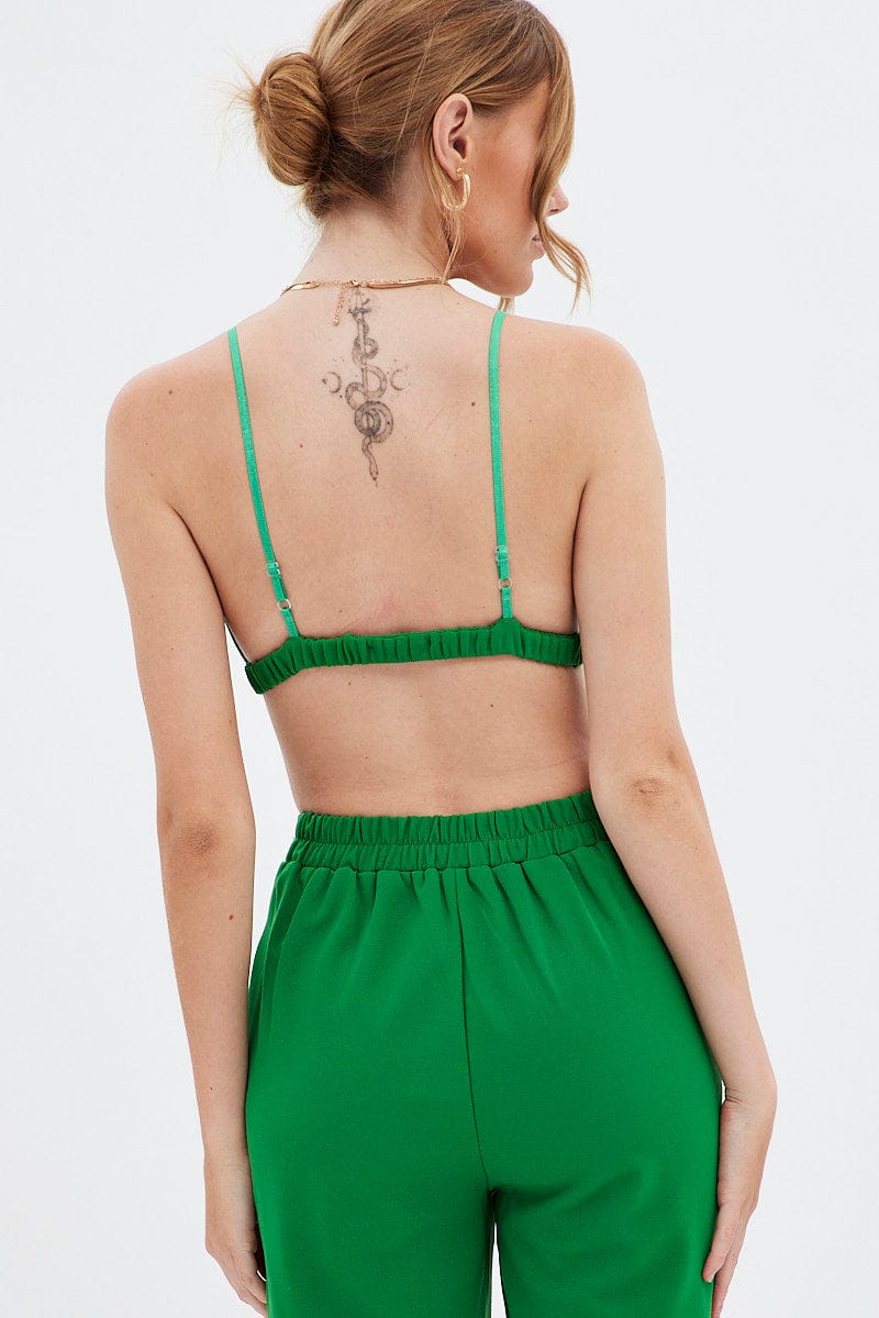 Green Crop Top Seamless for Ally Fashion