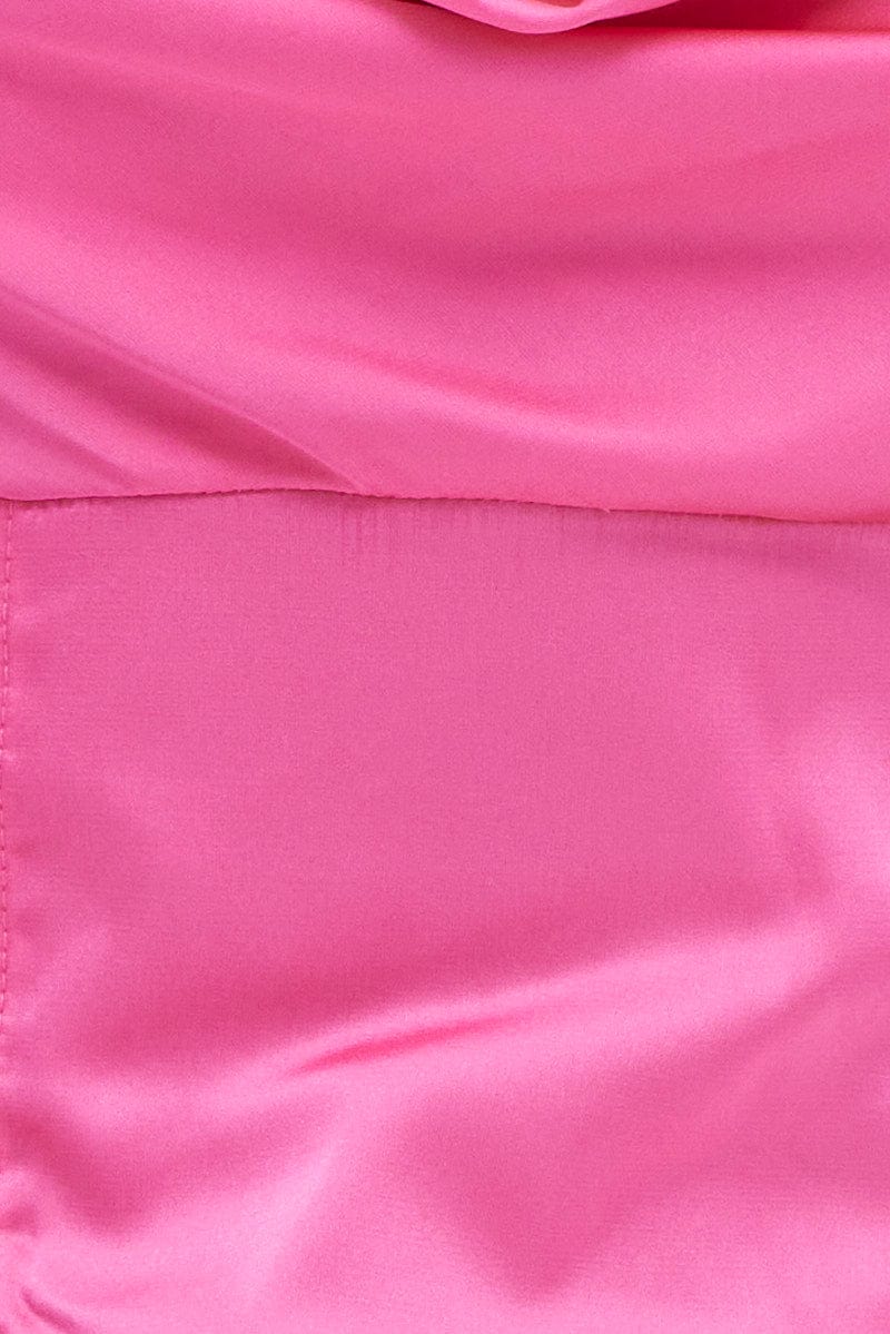 Pink Sleeveless Satin Cami Top for Ally Fashion