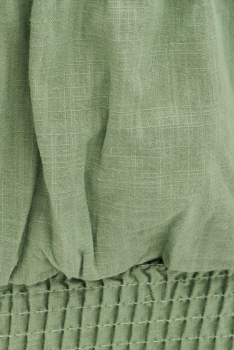 Green Bodysuit Short Sleeve Sweetheart Shirred Waist for Ally Fashion