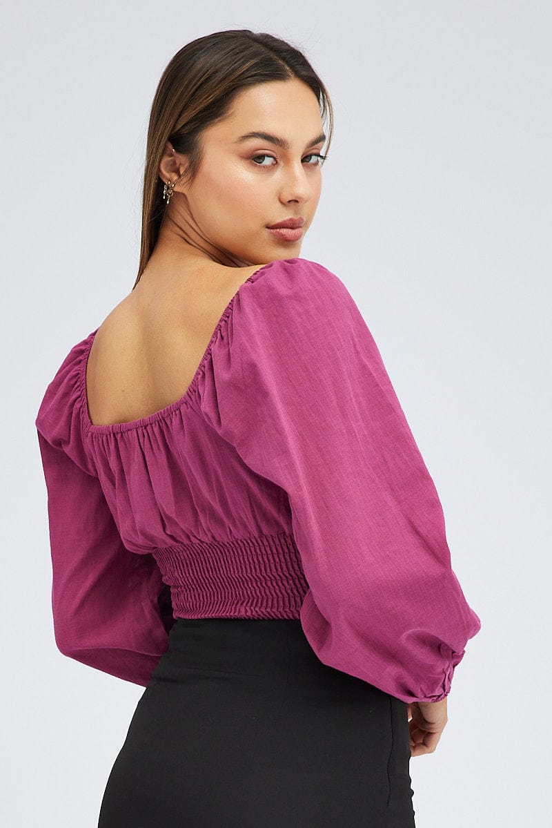 Purple Bodysuit Short Sleeve Sweetheart Neck for Ally Fashion