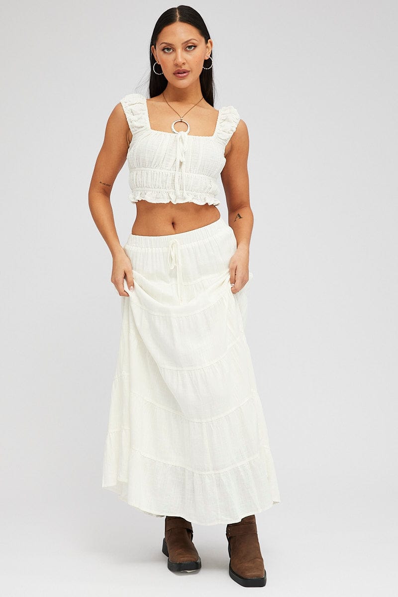 White Crop Top Short Sleeve for Ally Fashion