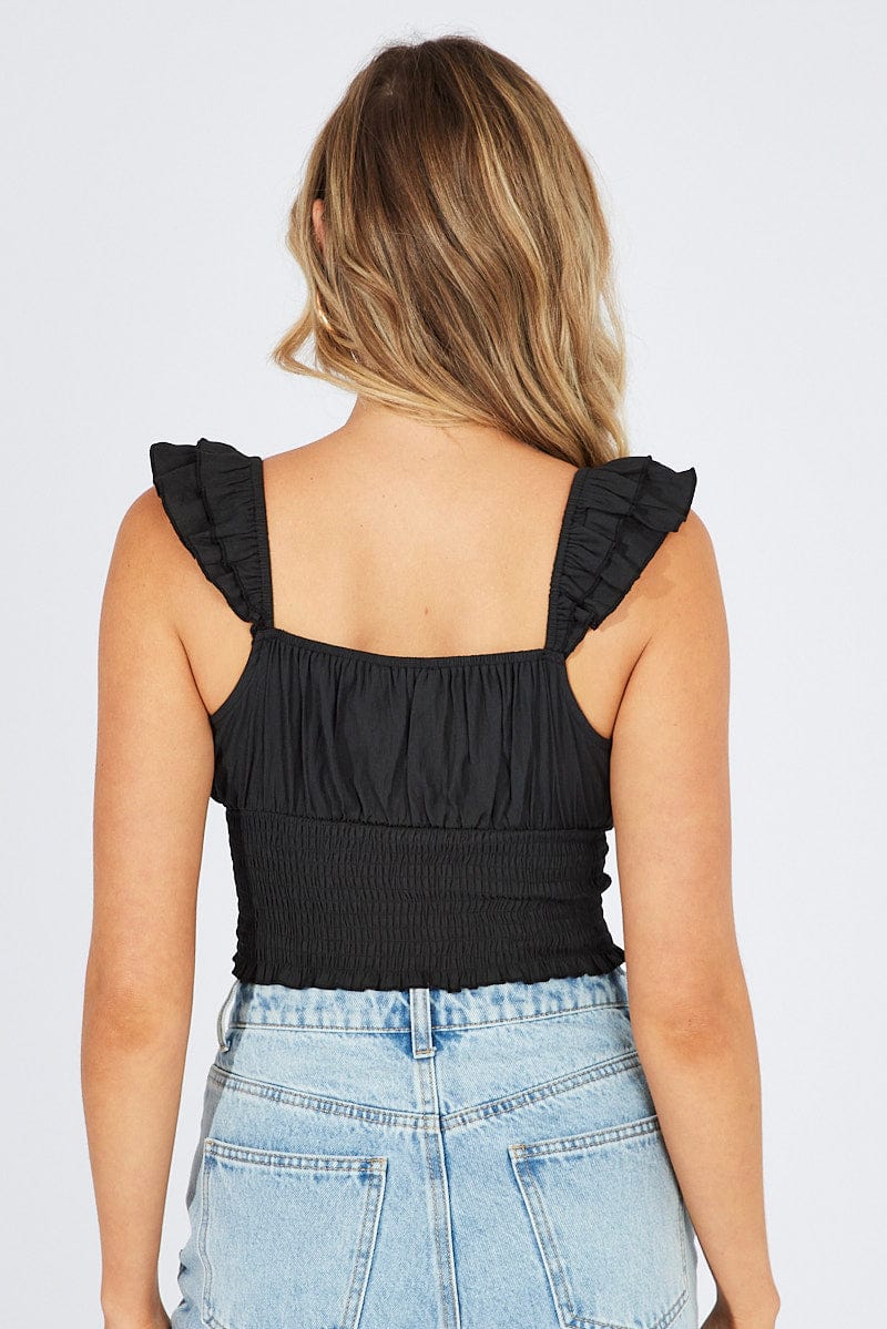 Black Crop Top Sleeveless for Ally Fashion