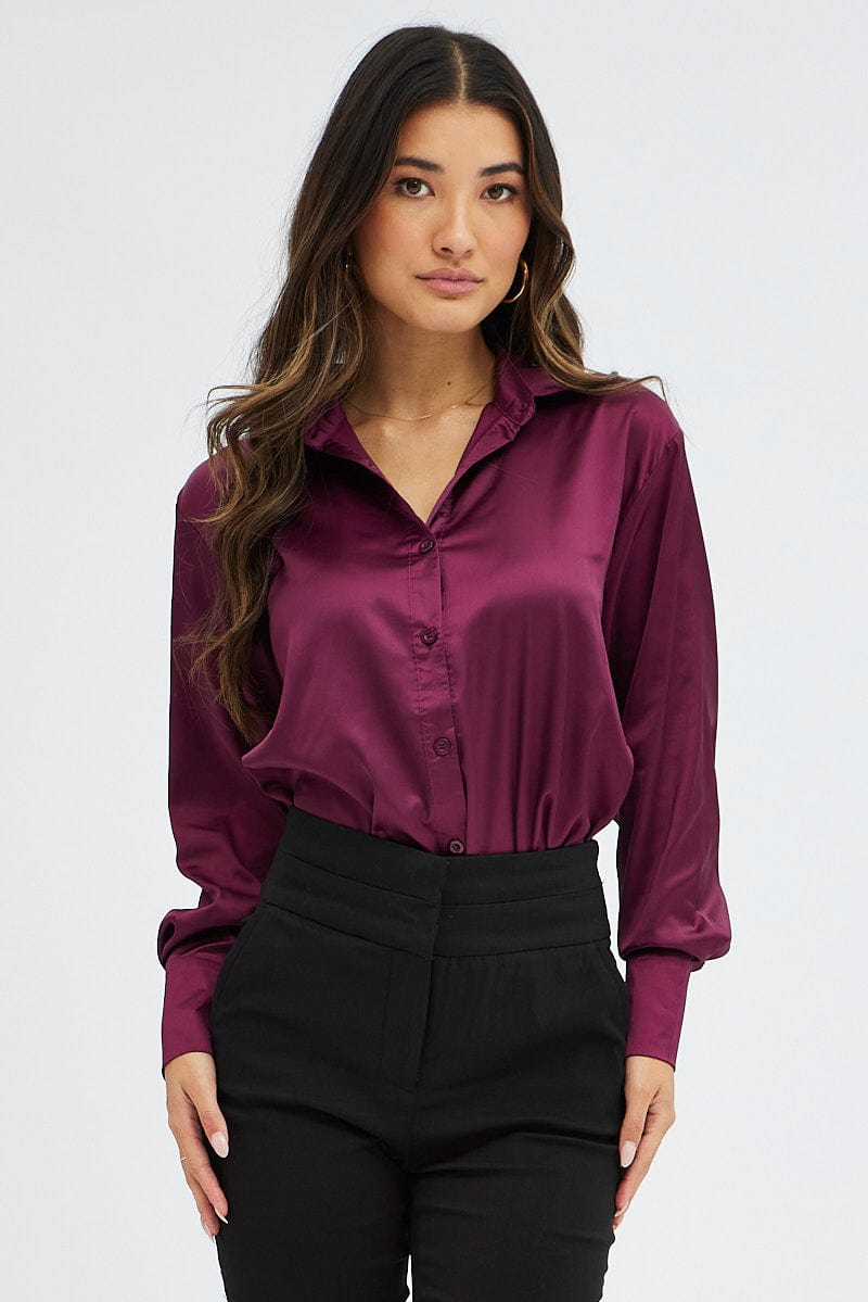 Purple best sale satin top