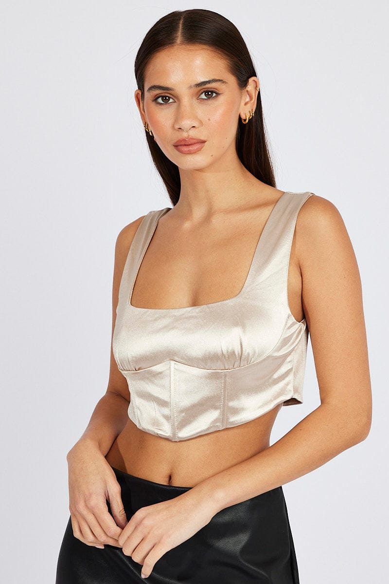 Beige Corset Top for Ally Fashion