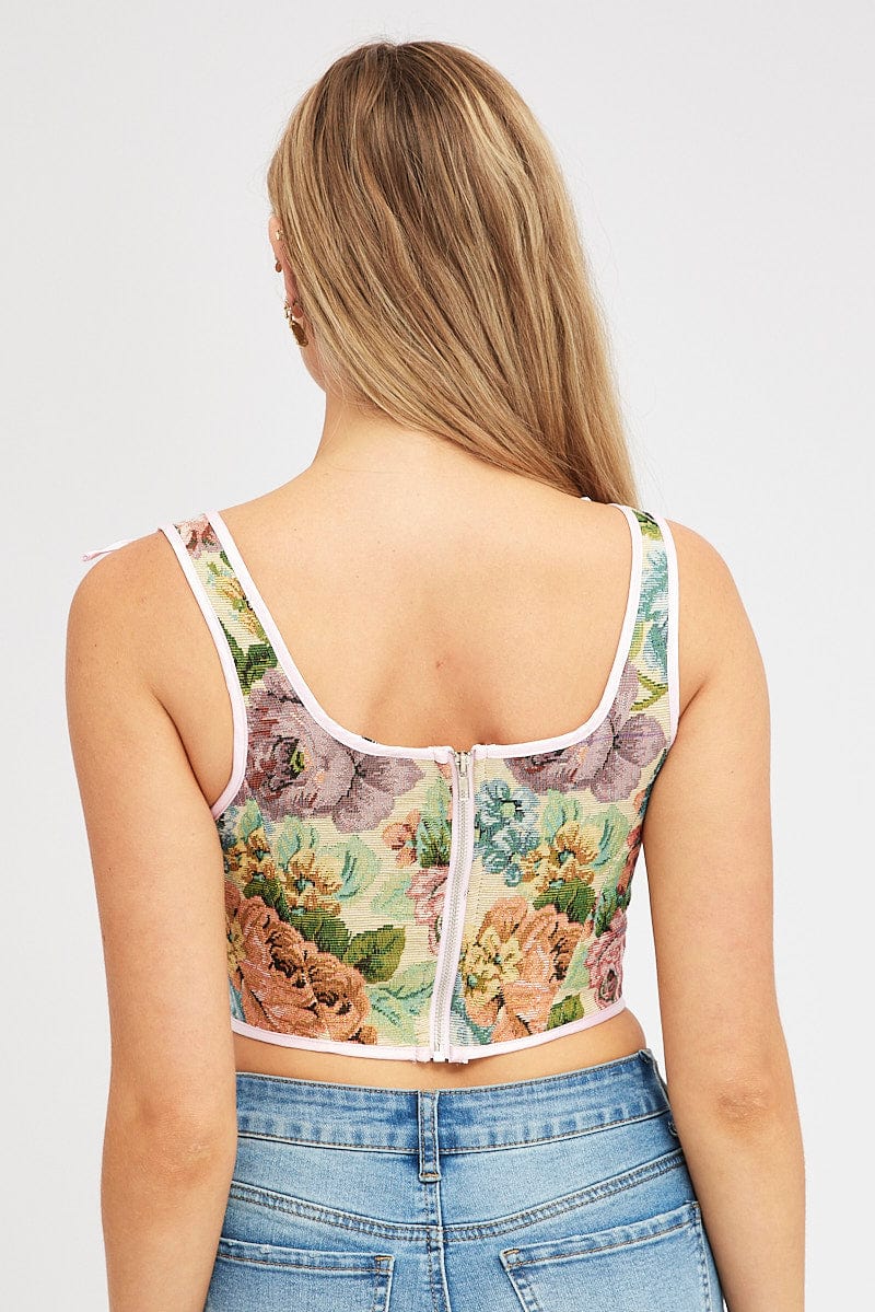 Kayla Corset Top in Yellow Floral curated on LTK