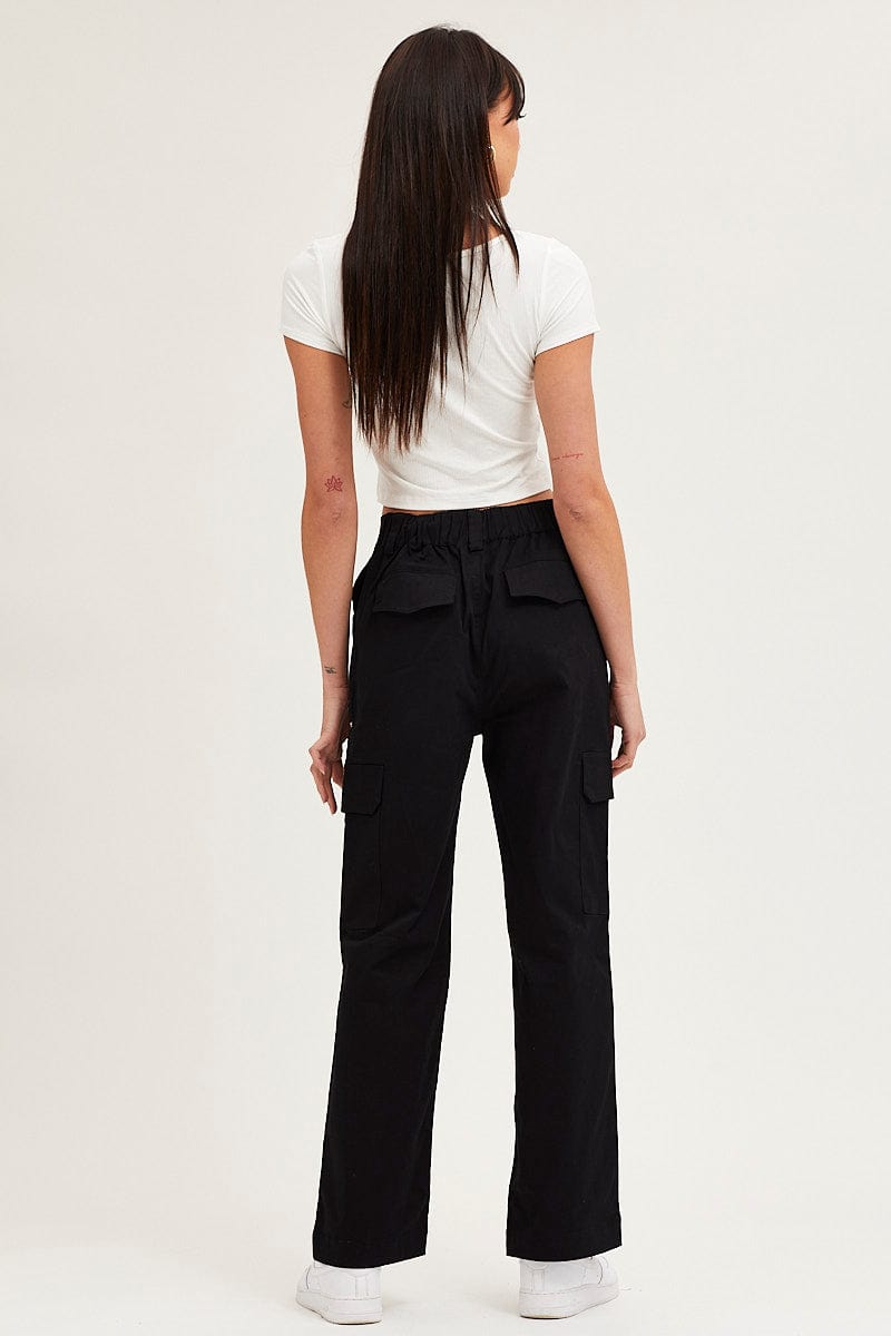 Amazon.com: AMEEQ Pants for Women Flap Pocket Side Cargo Pants (Color :  Black, Size : Medium) : Clothing, Shoes & Jewelry