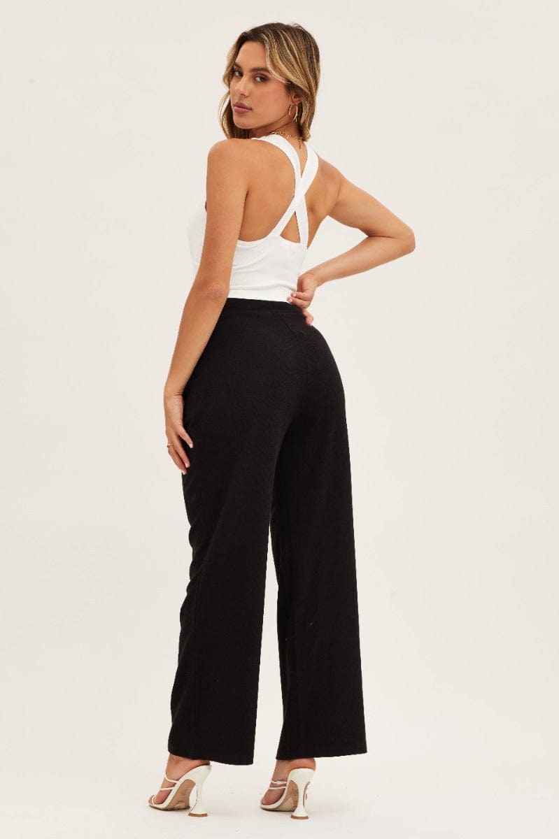 WIDE LEG PANTS Black Pants High Waist Wide Leg for Women by Ally