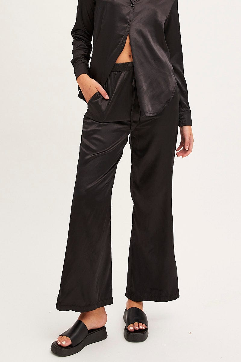 WIDE LEG PANTS Black Wide Leg Pants for Women by Ally