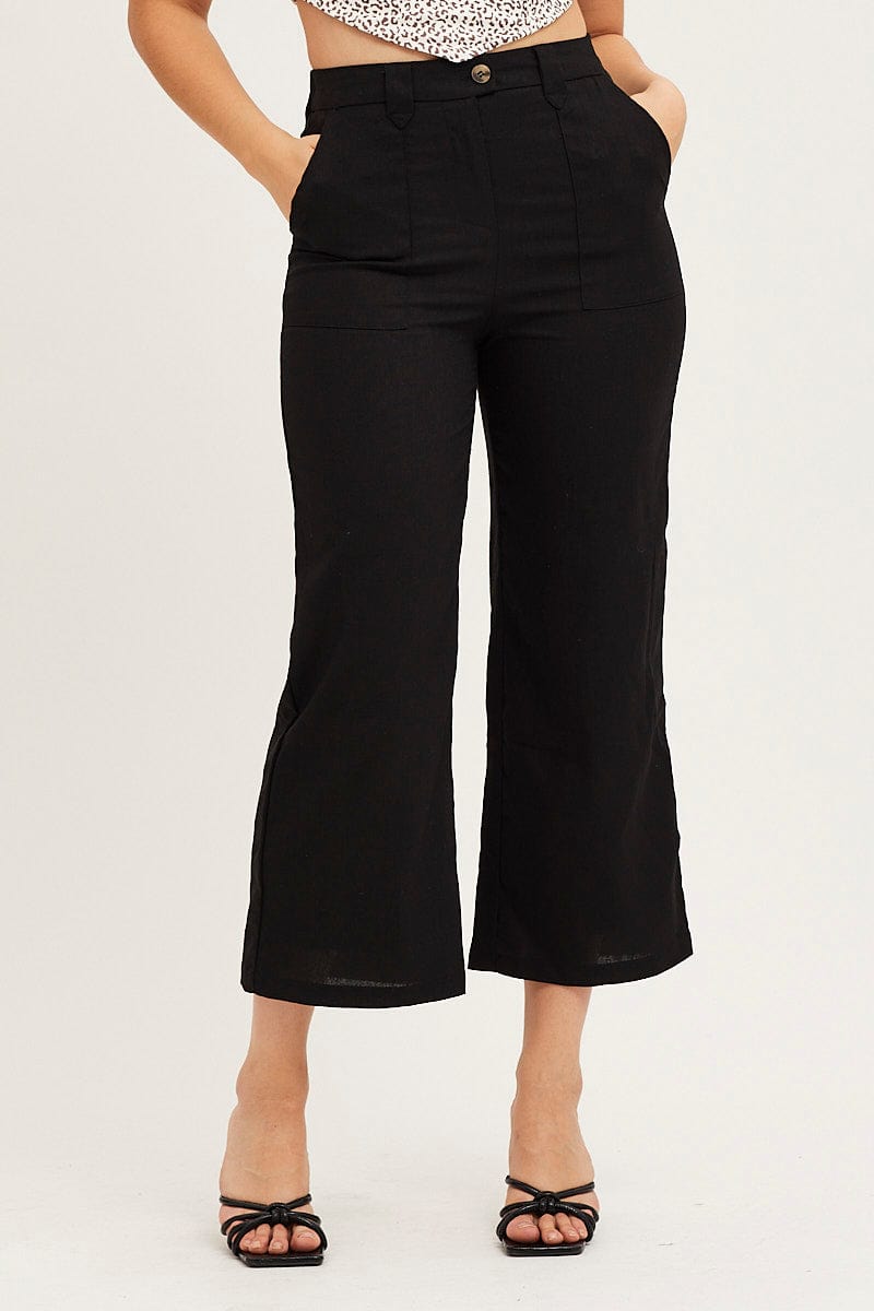 Women’s Black Wide Leg Pants High Rise | Ally Fashion