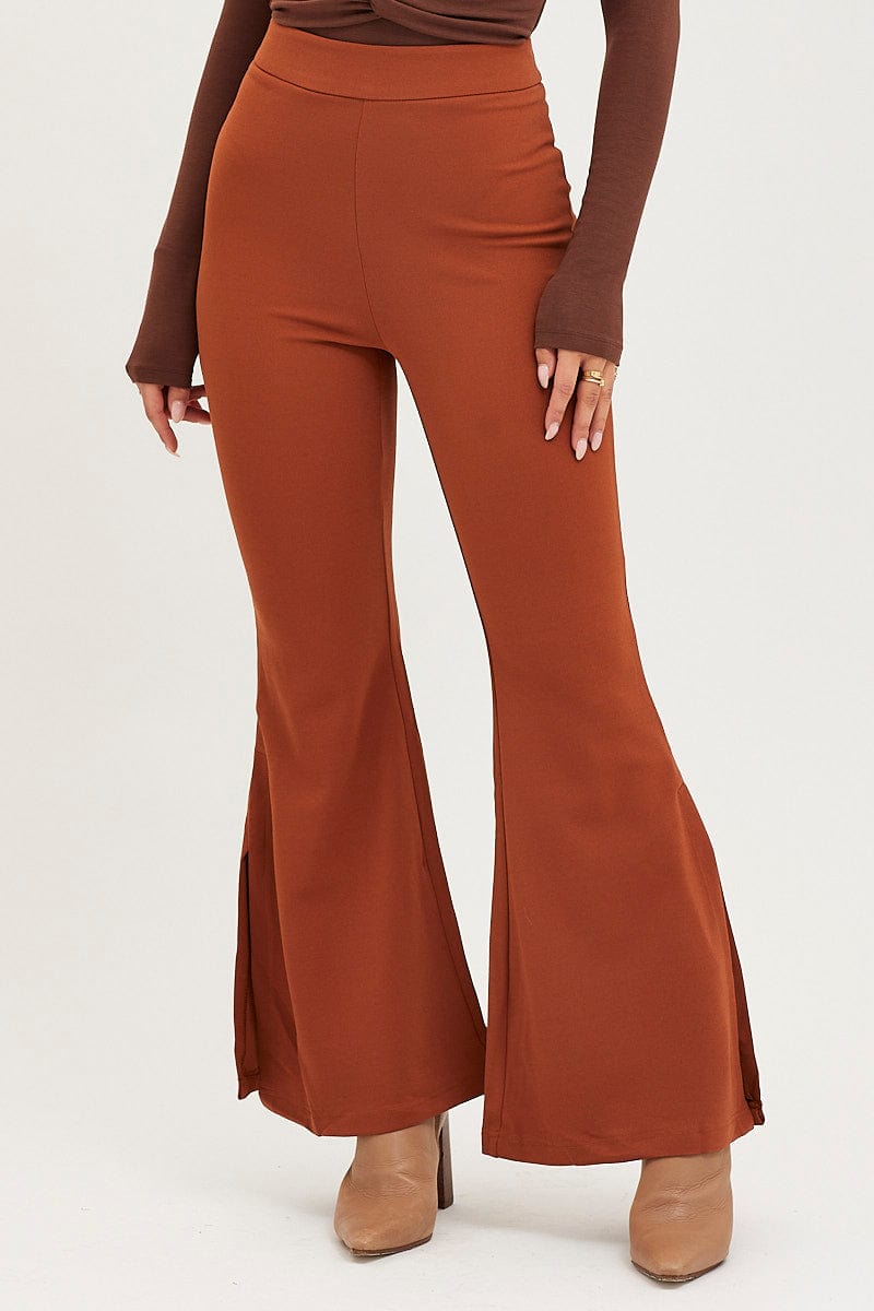 Leighton Flare Pant Brown – BY. ZAH