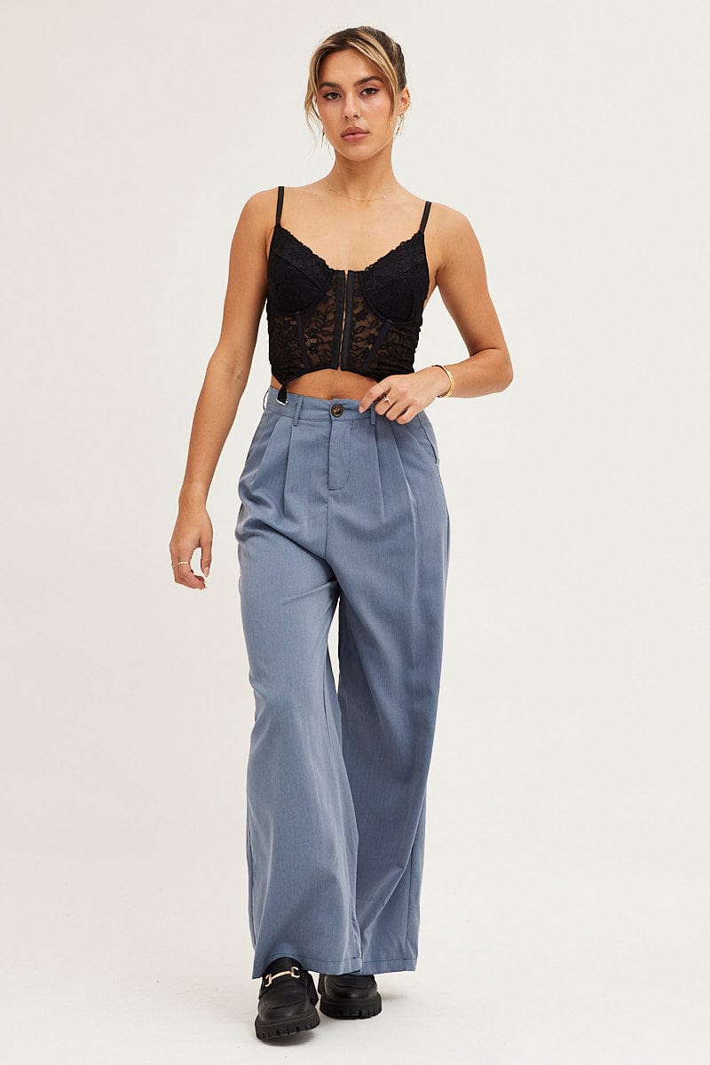 WIDE LEG PANTS Grey Pants Wide Leg for Women by Ally