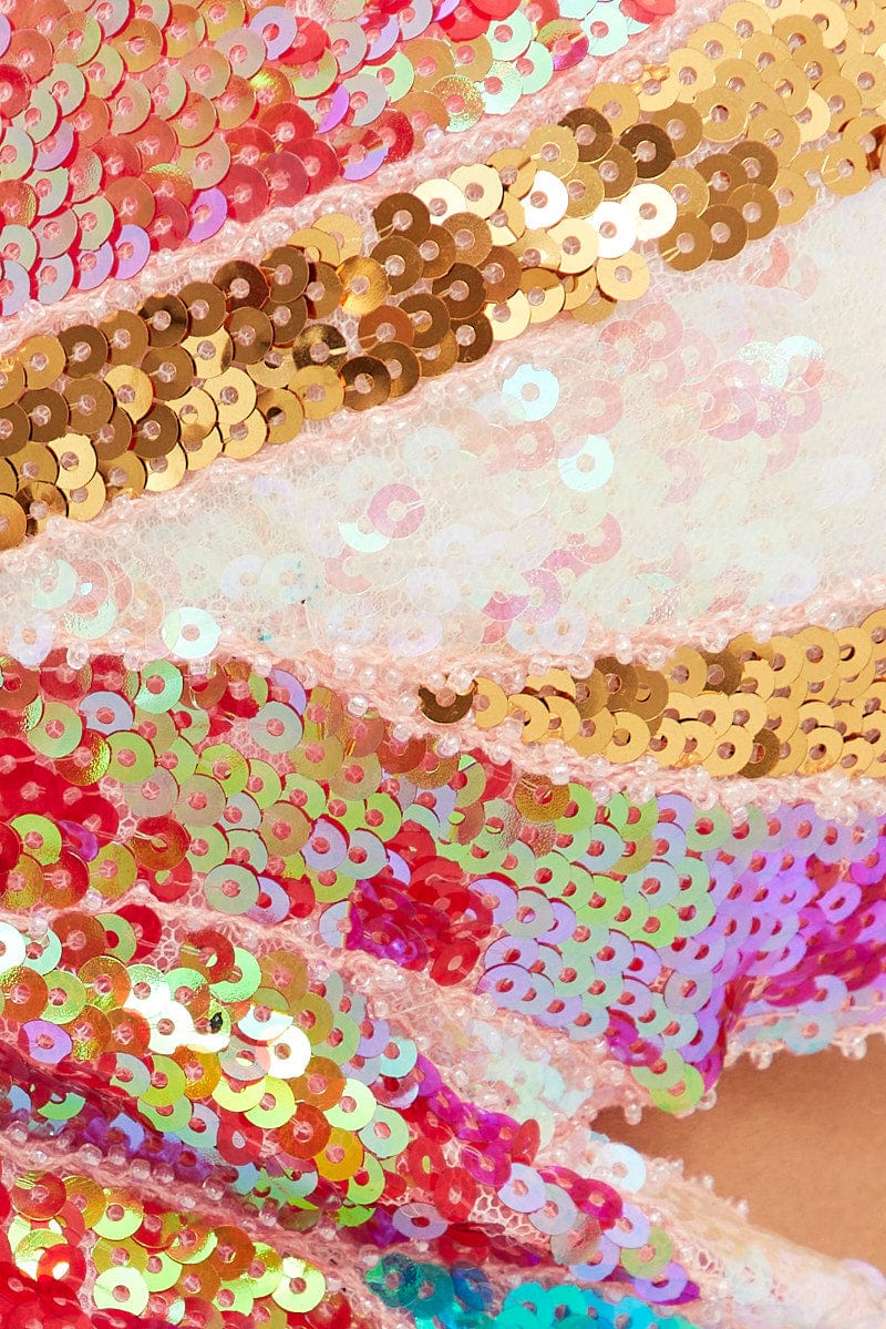 Multi Glitter Butterfly Halter Top for Ally Fashion