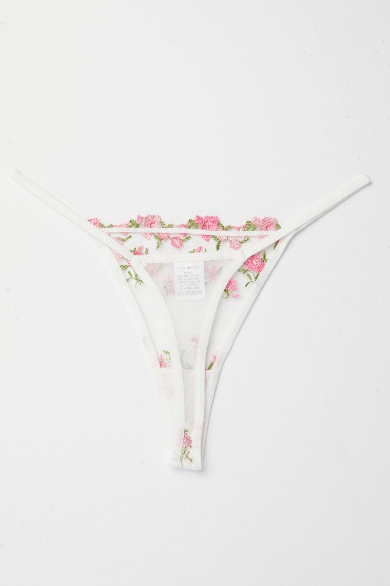 Pink Floral Embroidery Lingerie Set for Ally Fashion