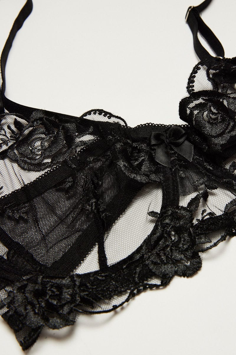 Black Embroidery Lingerie Set for Ally Fashion