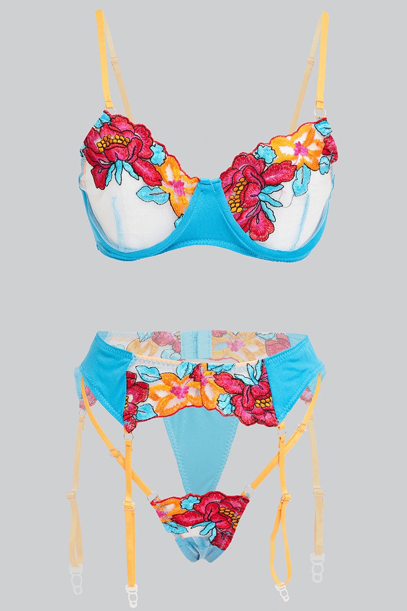 Multi Embroidered Lingerie Set for Ally Fashion