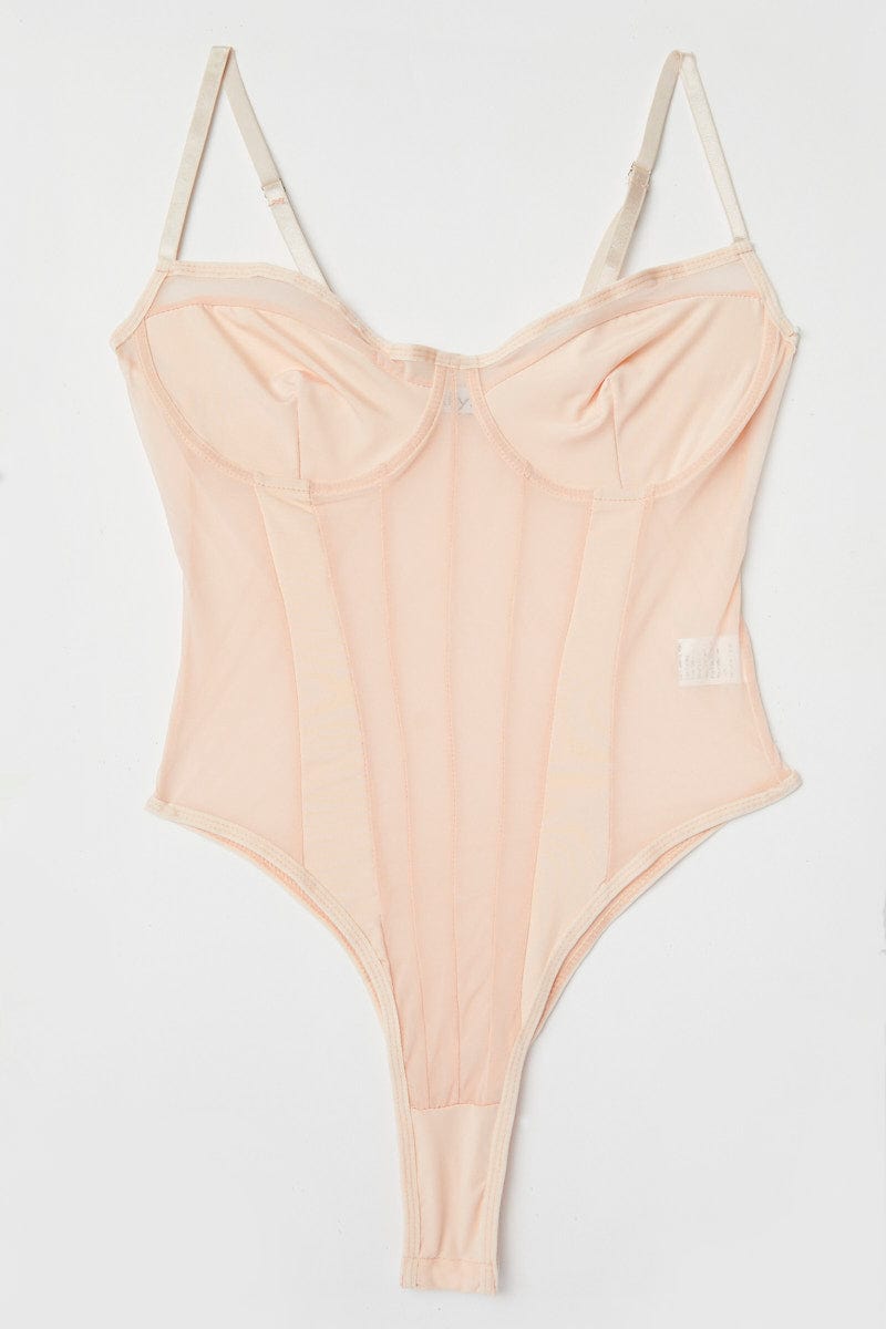 Pink One Piece Bodysuit for Ally Fashion
