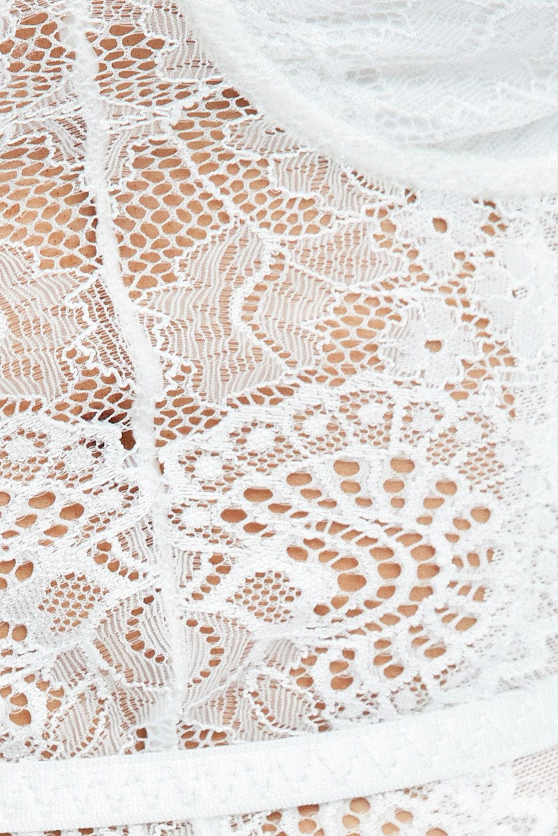 White Lace One Piece Bodysuit for Ally Fashion