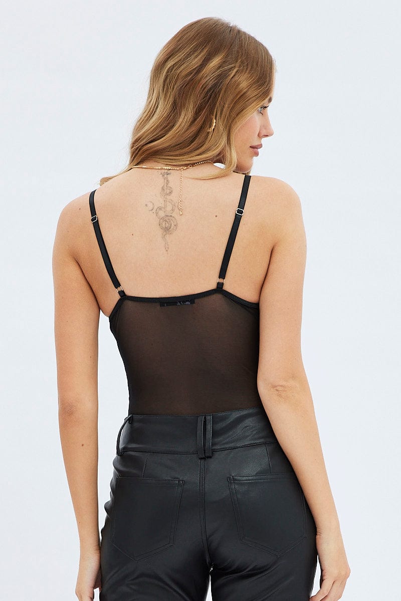 Black Lace One Piece Bodysuit for Ally Fashion