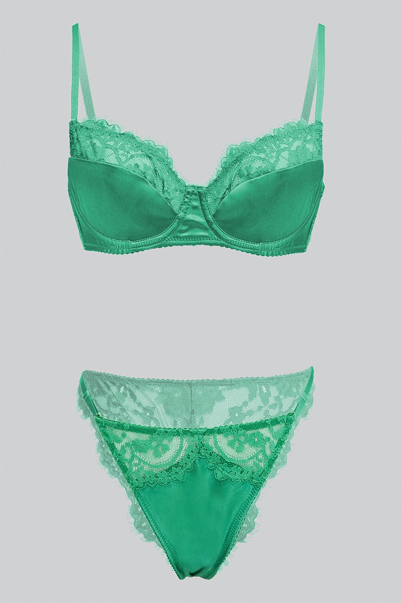 Green Lace Lingerie Set for Ally Fashion