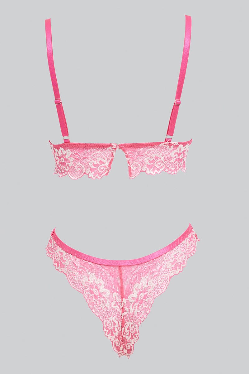 sexy pink underwear set lace lingerie