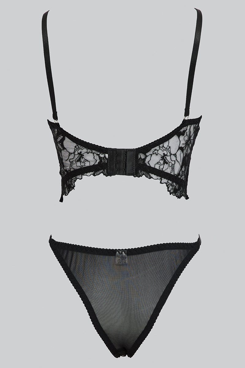 Black Embroidered Lingerie Set for Ally Fashion