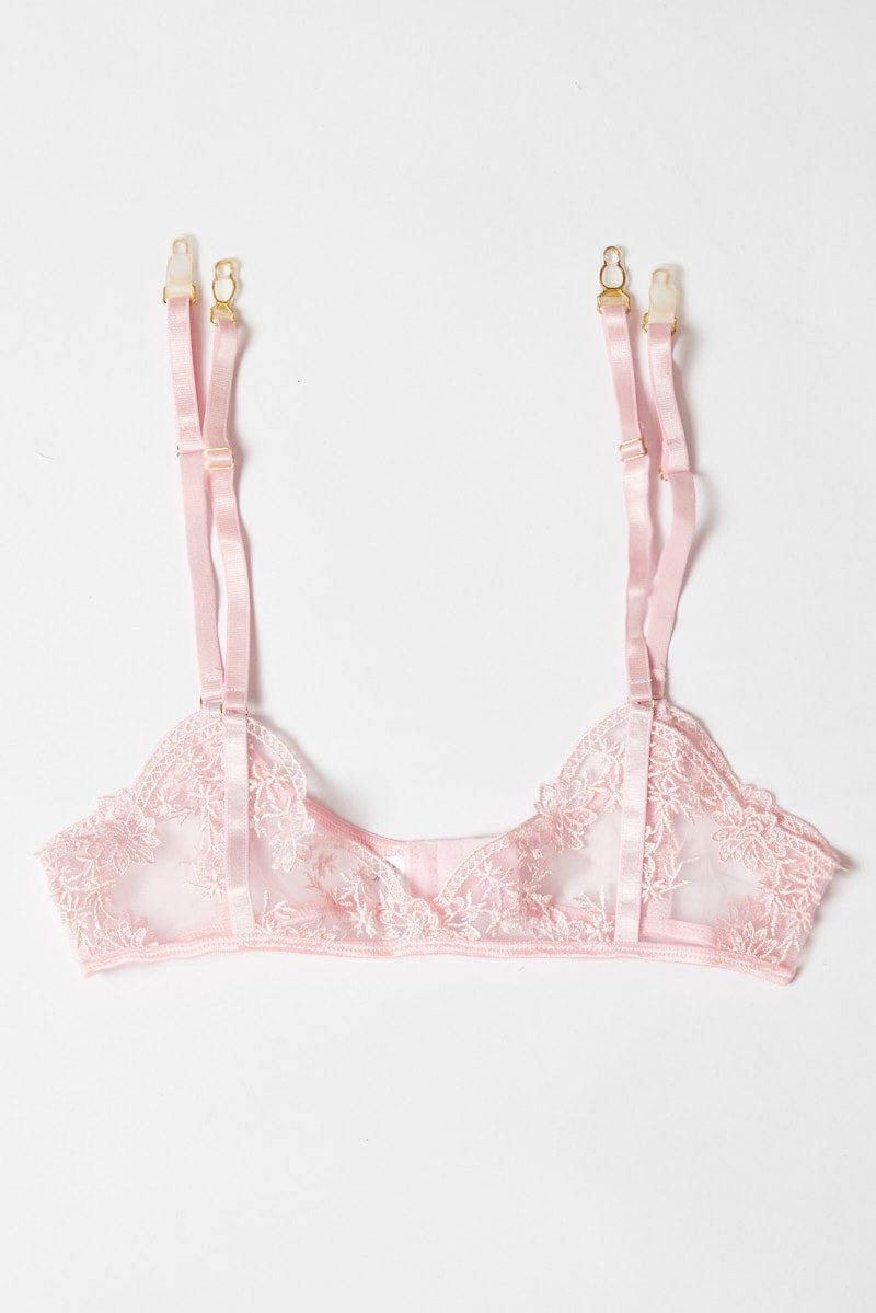 Pink Embroidery Lingerie Set for Ally Fashion