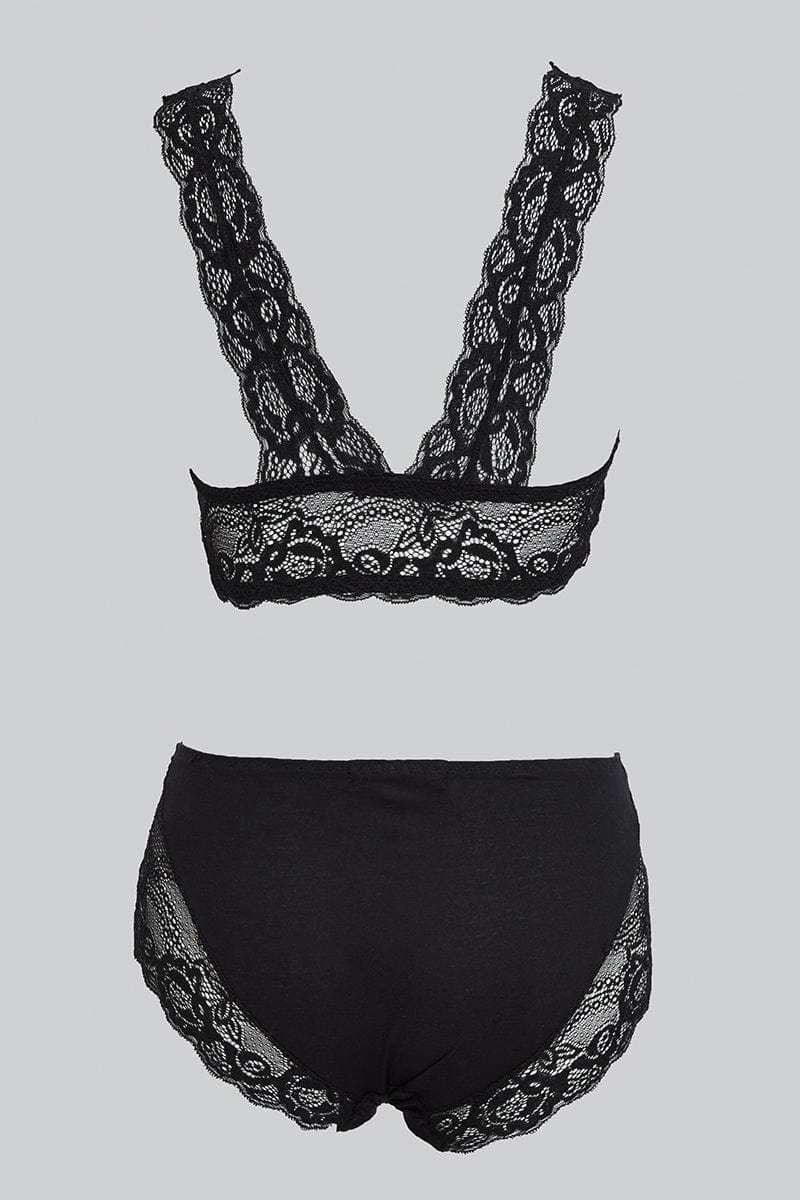 Black Lace Lingerie Set for Ally Fashion