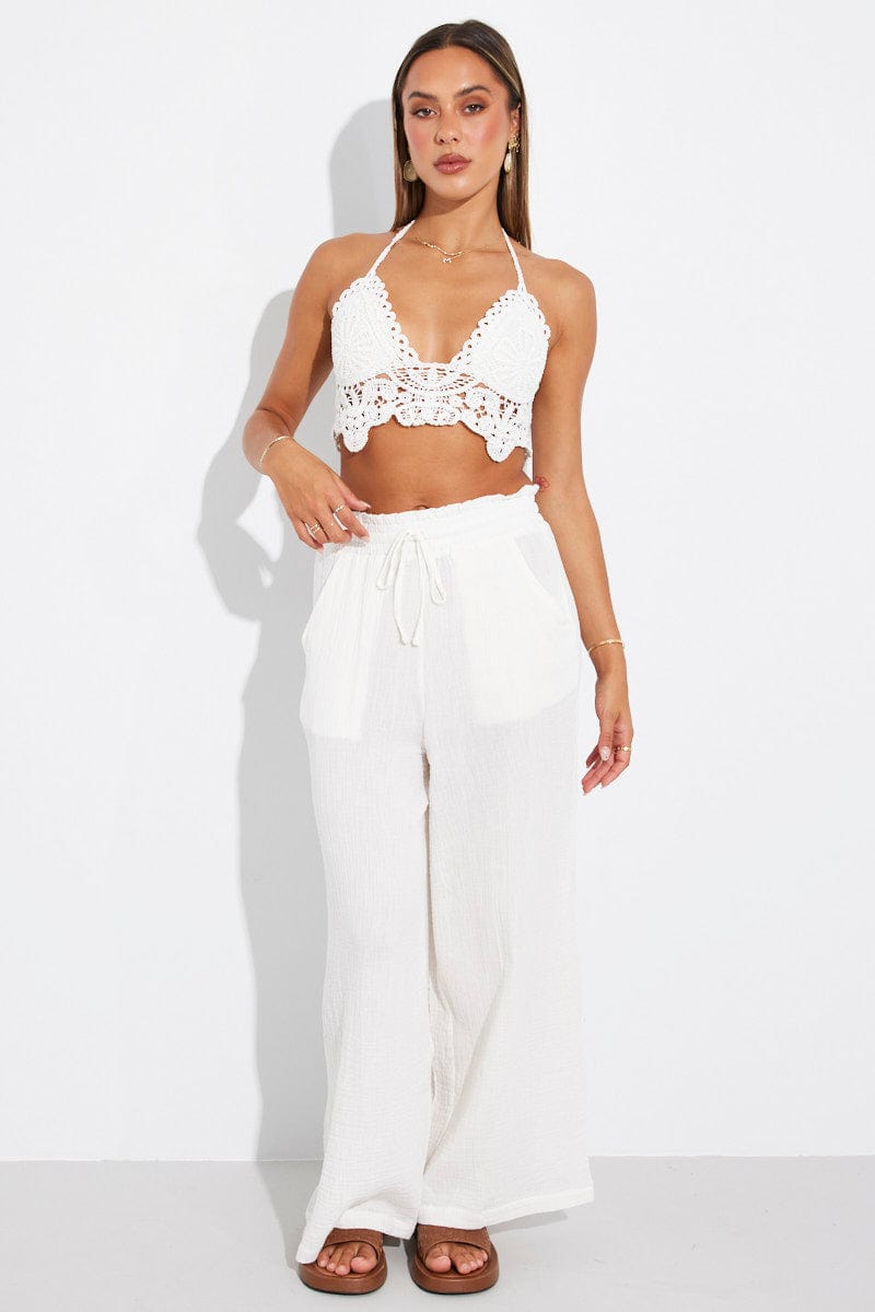 White Crochet Top for Ally Fashion