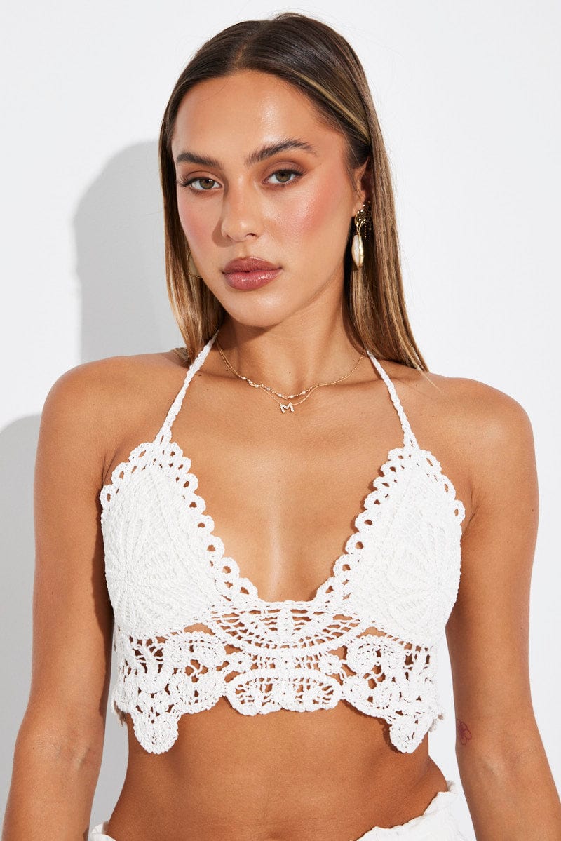 White Crochet Top for Ally Fashion