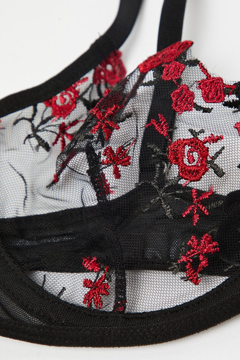 Black Embroidery Lingerie Set for Ally Fashion