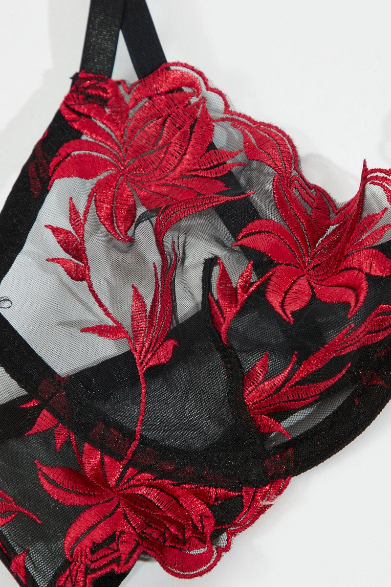 Black Embroidery Lingerie Set for Ally Fashion