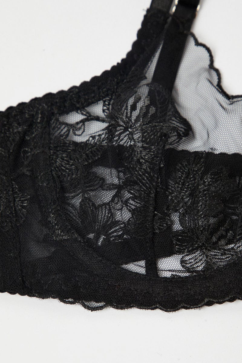 Black Embroidery Lingerie Set for Ally Fashion