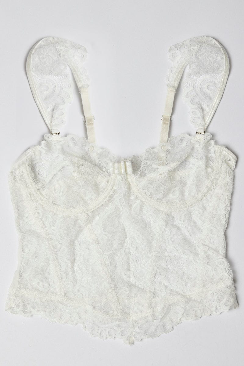 White Lace Corset Top for Ally Fashion