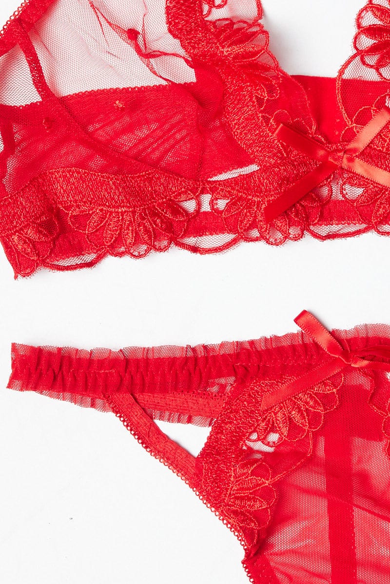 Red Lingerie Set for Ally Fashion