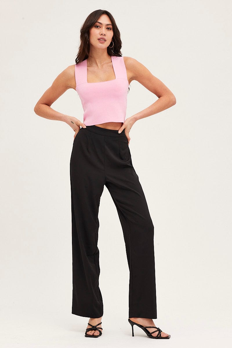 WORK PANT Black Wide Leg Pant for Women by Ally