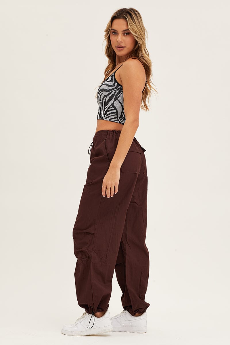 The Label Life Trousers and Pants  Buy The Label Life Mocha Brown Cargo  Pants Online  Nykaa Fashion