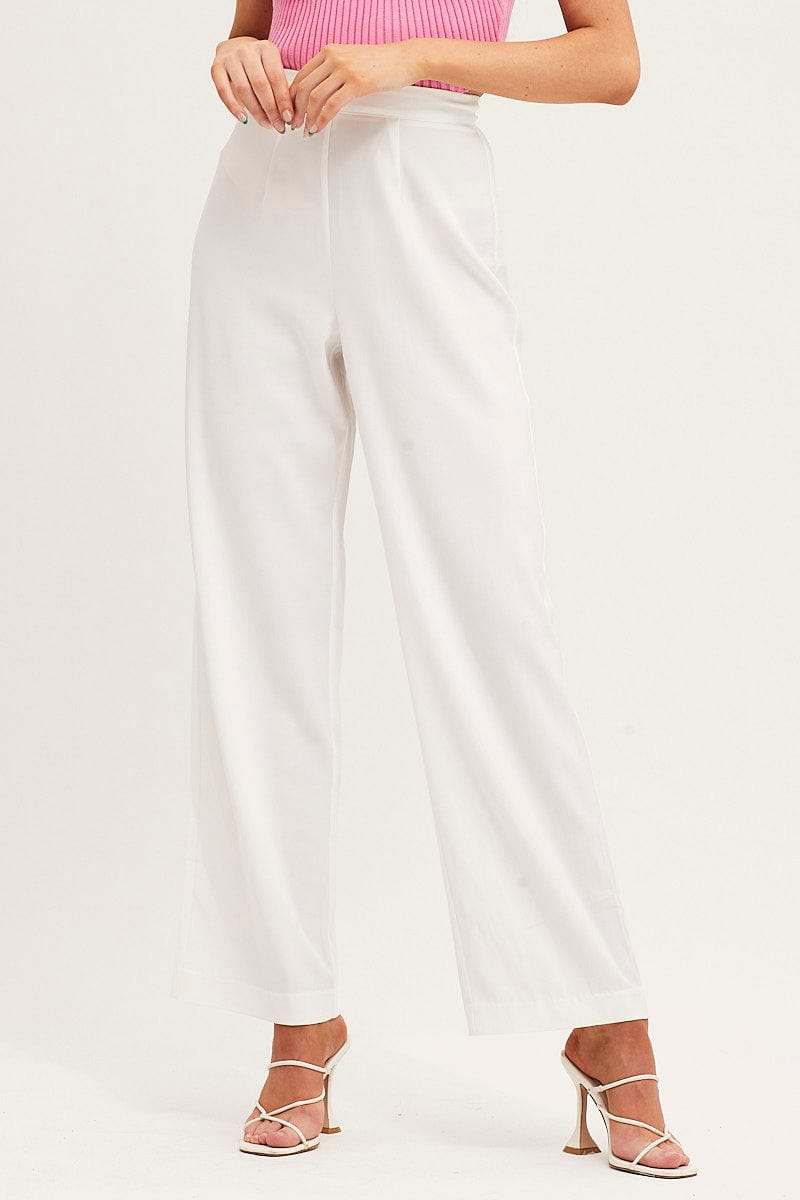 Women’s White Wide Leg Pant | Ally Fashion