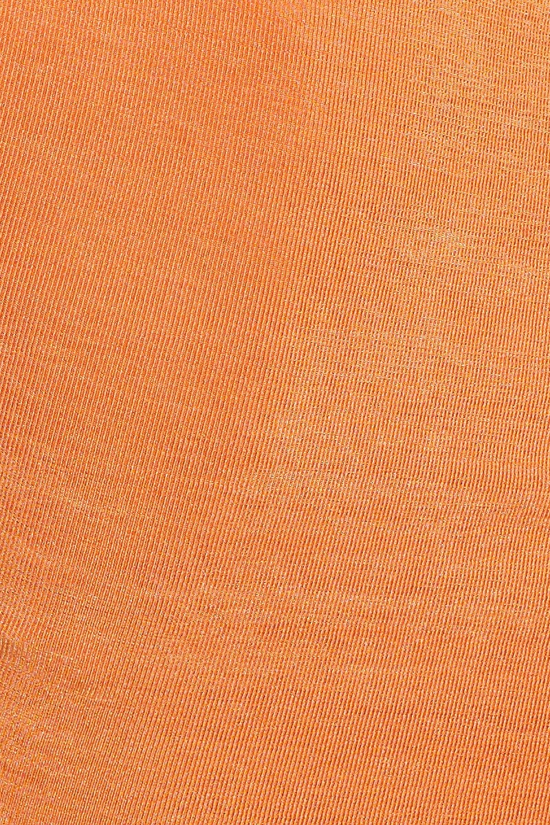 WRAP CROP Orange Crop Top Short Sleeve Halter for Women by Ally